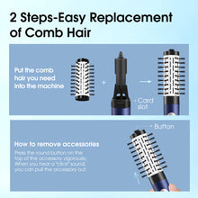 Load image into Gallery viewer, Hair Dryer Brush Fast Heating Hair Straightener Brush,Negative Ion Hair Dryer & Curler Straightening Brush,Detachable Brush Head 3-in-1