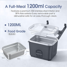 Load image into Gallery viewer, Cordless Electric Lunch Box, Cordless Rechargeable Food Warmer with Memory Function, Automatic Heating and Keep Warm for Work and Travel
