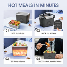 Load image into Gallery viewer, Cordless Electric Lunch Box, Cordless Rechargeable Food Warmer with Memory Function, Automatic Heating and Keep Warm for Work and Travel
