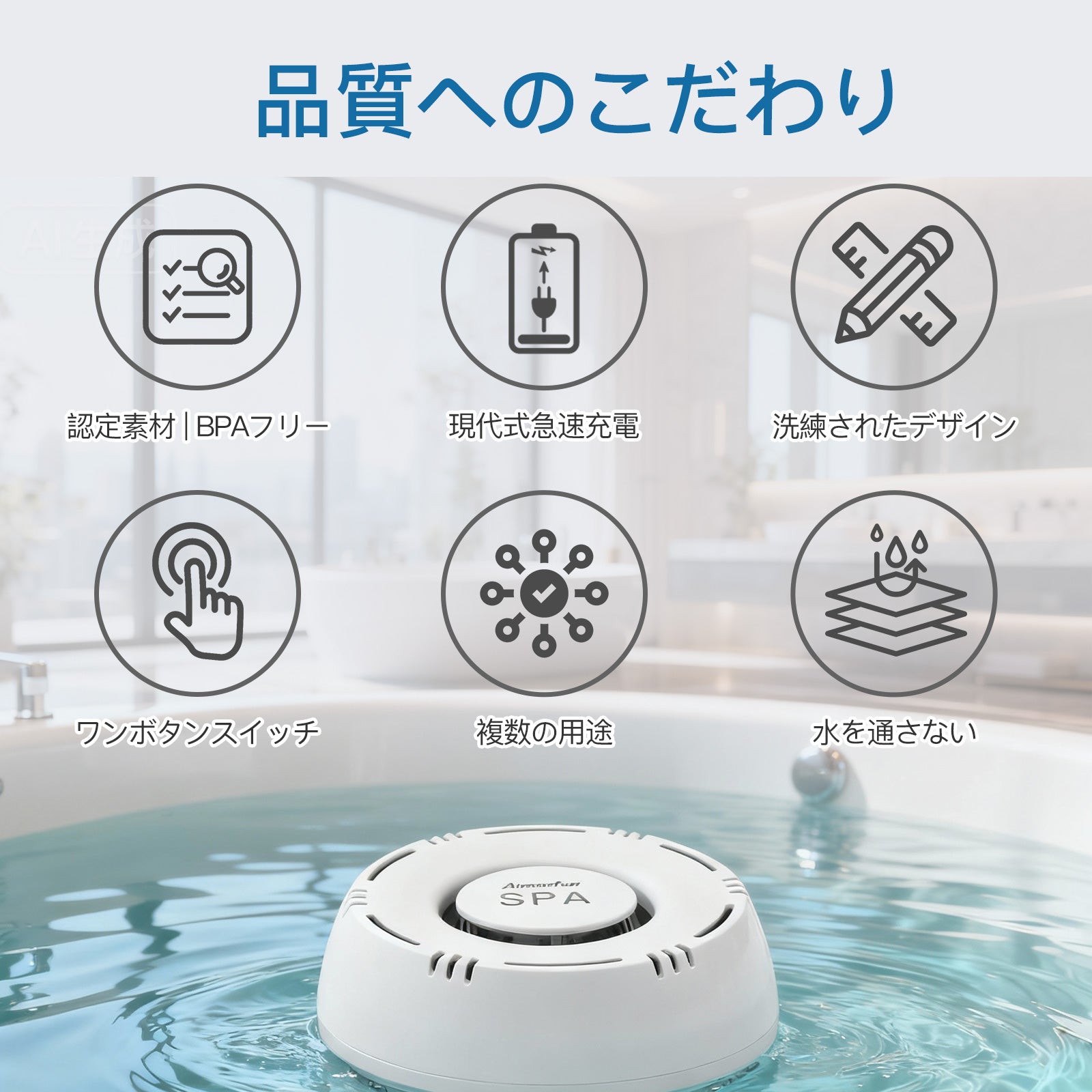 水素水発生器 水素風呂 水素水生成器 高濃度 水素バス お風呂用 洗顔用